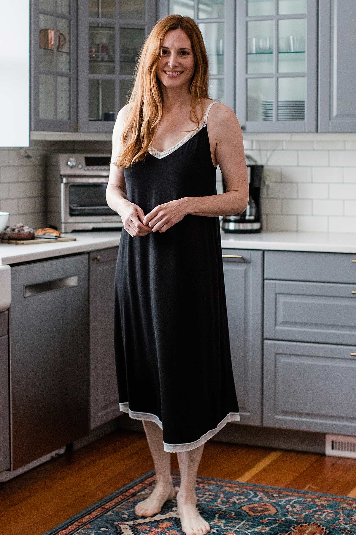 Savannah Lace Midi Bamboo Nightgown | Yala