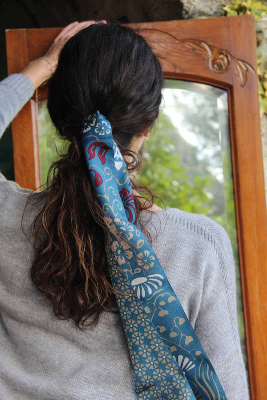 Clematis Blue Silk Headband | Les Belles Vagabondes