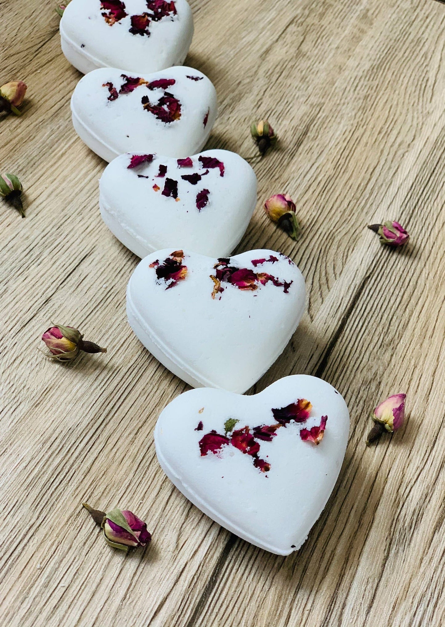 Organic Rose Heart Bath Bomb
