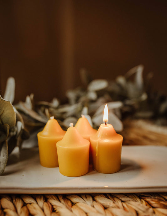 Beeswax Votive Candles | The Holton Homestead