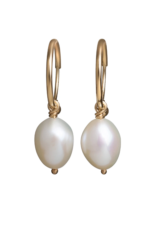Tiny Freshwater Pearl Endless Hoop 14k | Gabrielle Sanchez