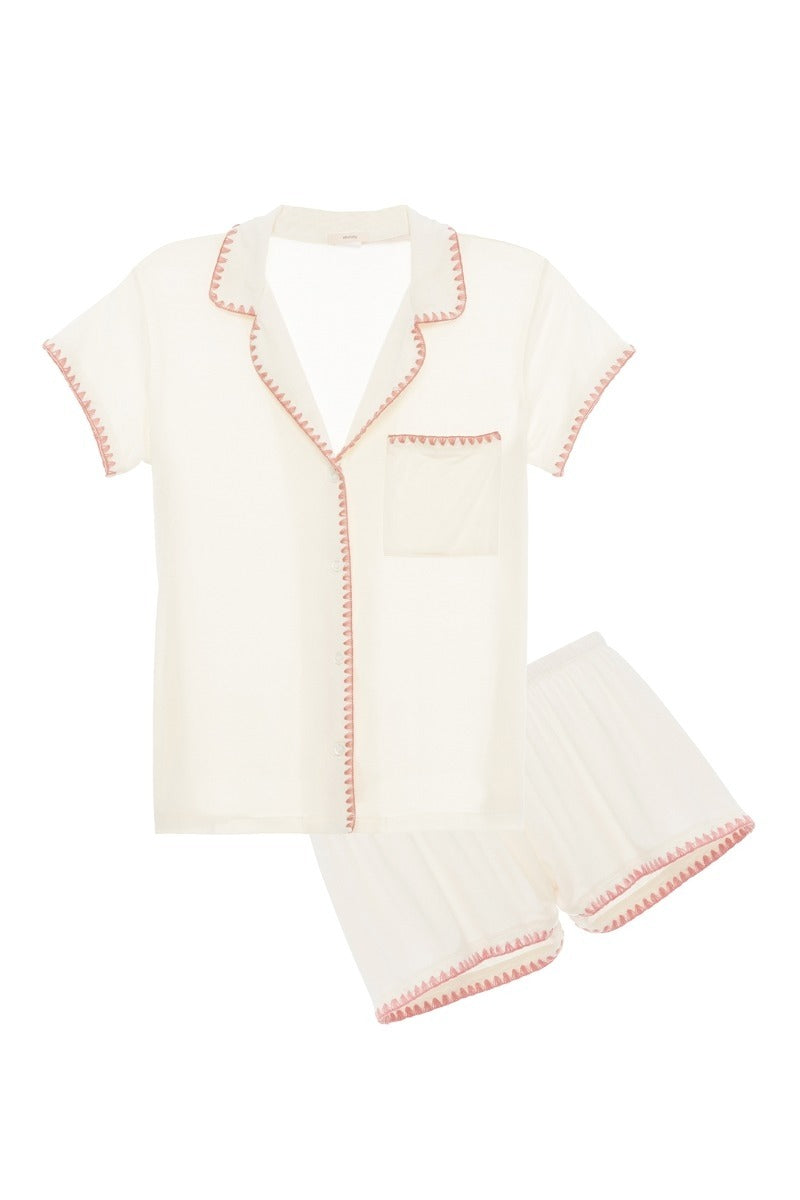 Frida Whip Stitch Short PJ Set | Eberjey