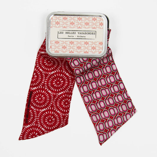 Peony Red Silk Headband | Les Belles Vagabondes