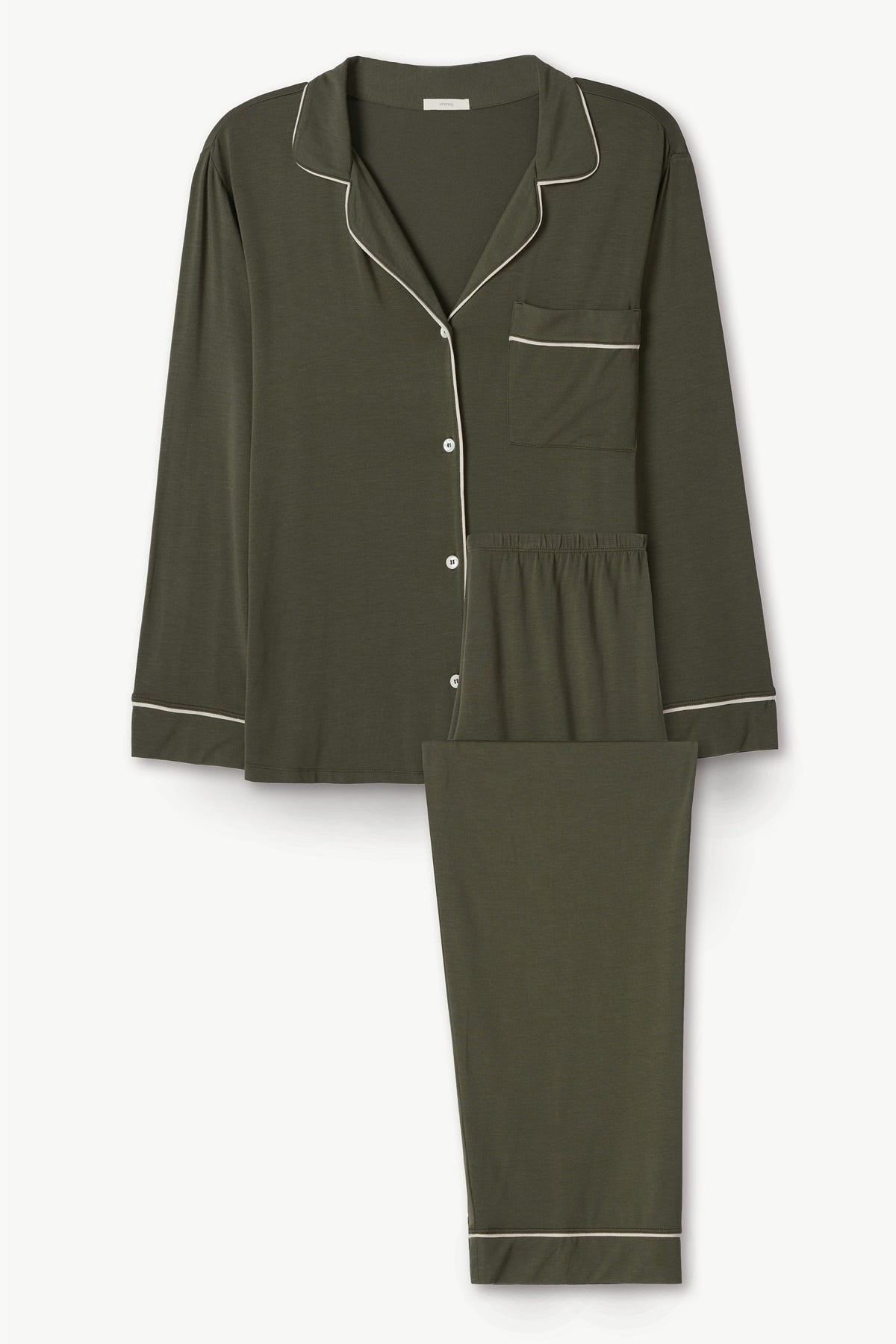 Eberjey Gisele Long PJ Set — Avocado/Antique Rose