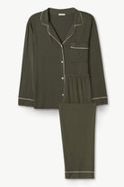 Eberjey Gisele Long PJ Set — Avocado/Antique Rose