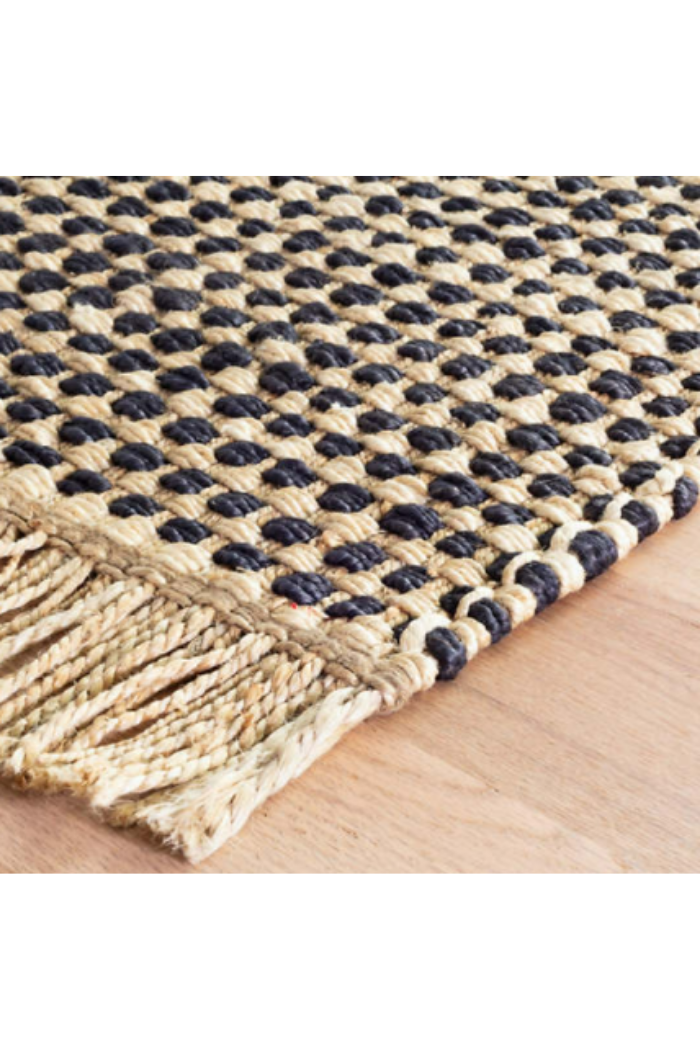 Kuba Black Woven Jute Rug | Dash & Albert