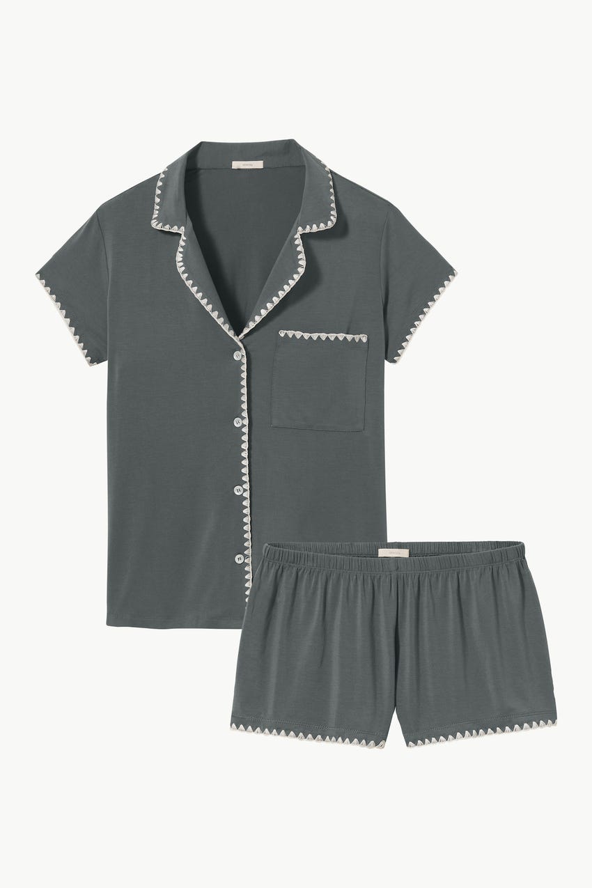 Frida Whip Stitch Short PJ Set | Eberjey