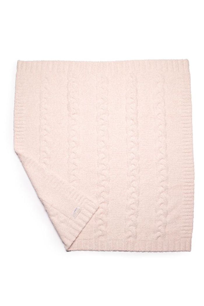 Baby Blanket CC Heathered Cable 30"x32"
