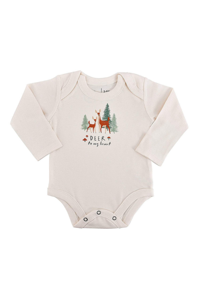 Deer To My Heart Long Sleeve Lap Bodysuit | Finn + Emma