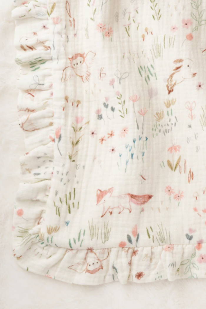 Owl Print Blanket Fur Back | Elegant Baby