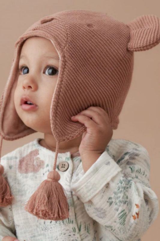 Bear Aviator Knit Baby Hat | Elegant Baby