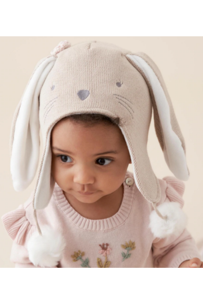 Bunny Aviator Knit Baby Hat | Elegant Baby