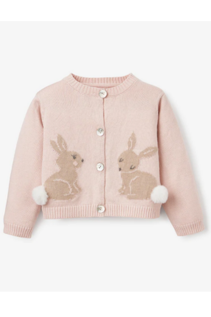 Bunny Cotton Knit Baby Cardigan | Elegant Baby