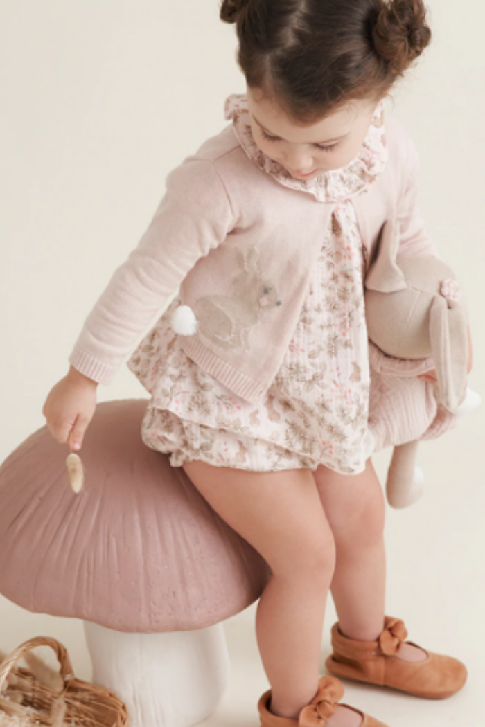 Bunny Cotton Knit Baby Cardigan | Elegant Baby