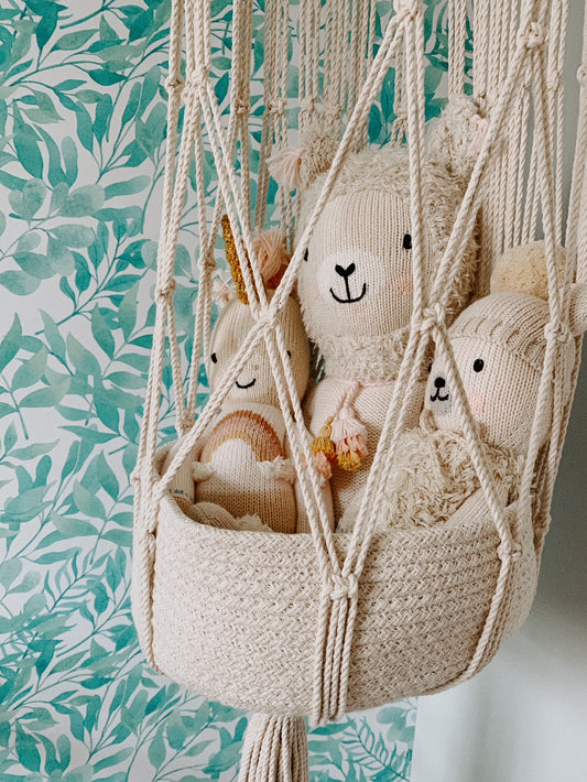 Macrame Toy Hanging Basket | Finn + Emma