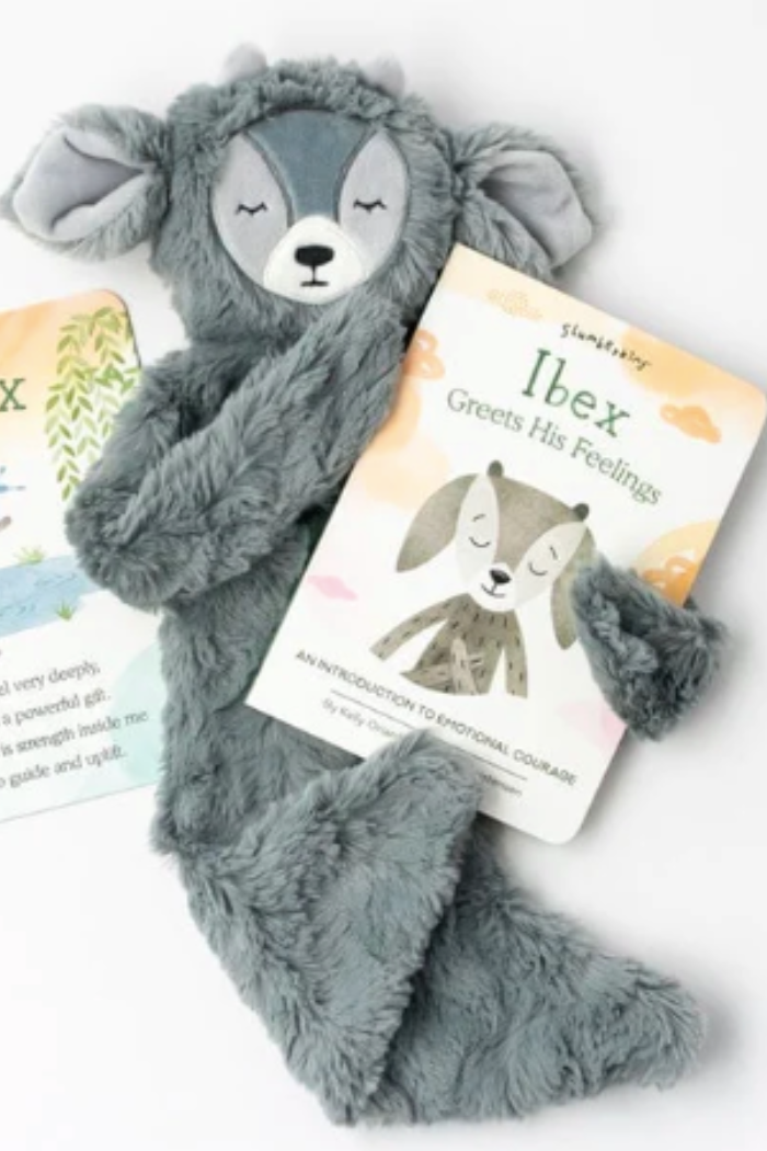 Ibex Kin Bundle Snuggler & Emotional Courage Book | Slumberkins