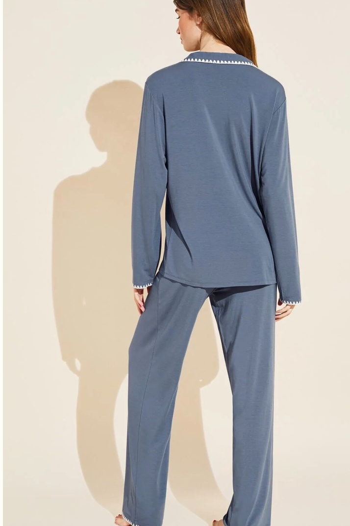 Frida Whip Stitch Long PJ Set | Eberjey