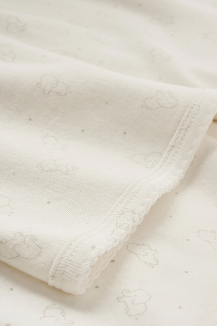 Elephant Print Cotton Layette Baby Blanket 30×40 | Elegant Baby