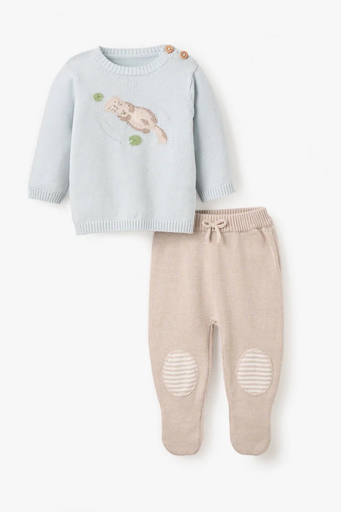 Sweater and Footed Pant Set | Elegant Baby