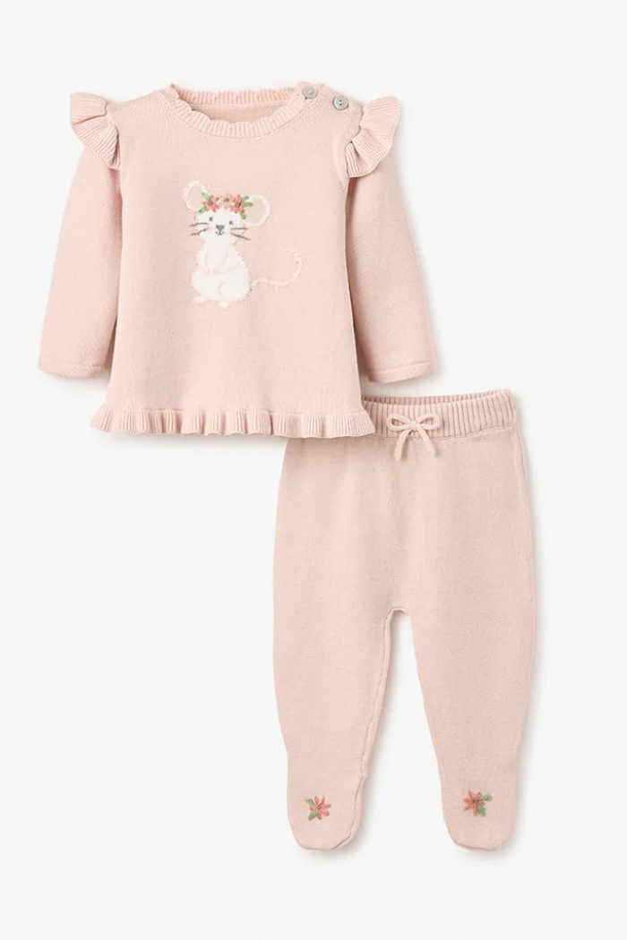 Sweater and Footed Pant Set | Elegant Baby