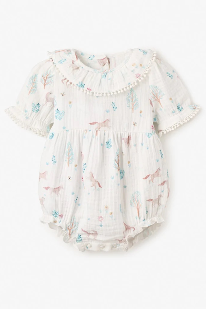 Organic Muslin Bubble Baby Romper | Elegant Baby