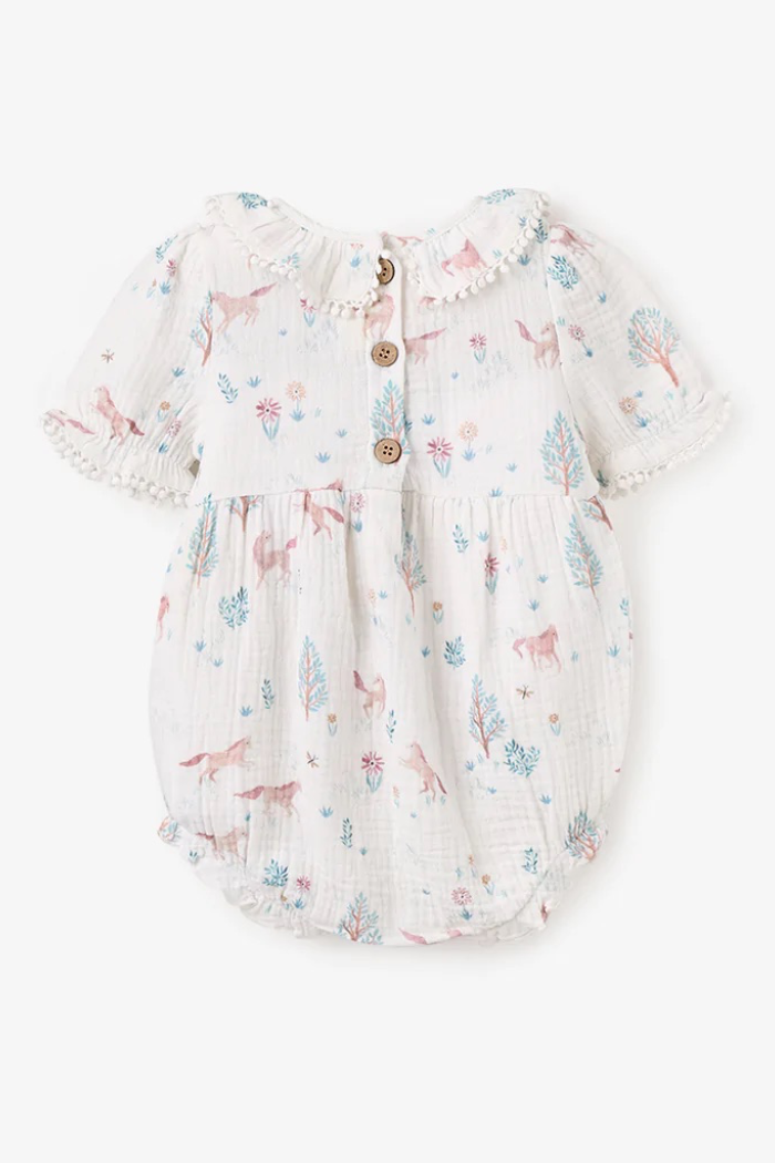 Organic Muslin Bubble Baby Romper | Elegant Baby