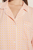 Eberjey Gisele Long PJ Set — Geo Tile detail