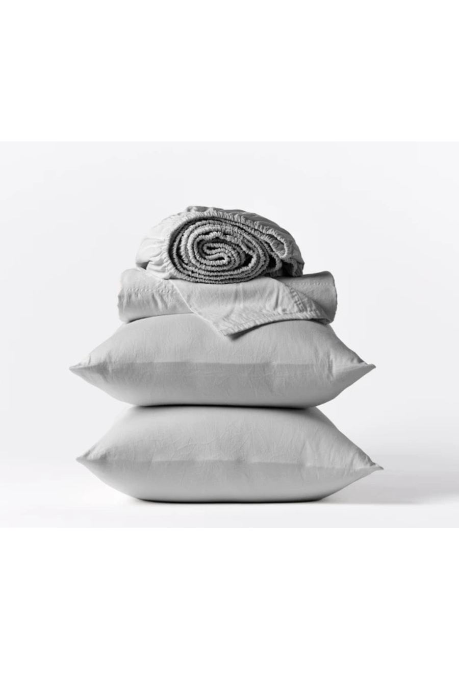 Organic Relaxed Sateen Sheet Set — Pale Gray Queen