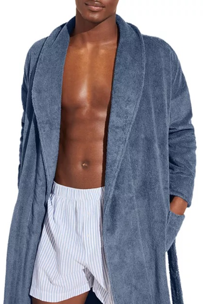 Terry Long Robe — Shawl Collar Cotton Robe with Belt | Eberjey