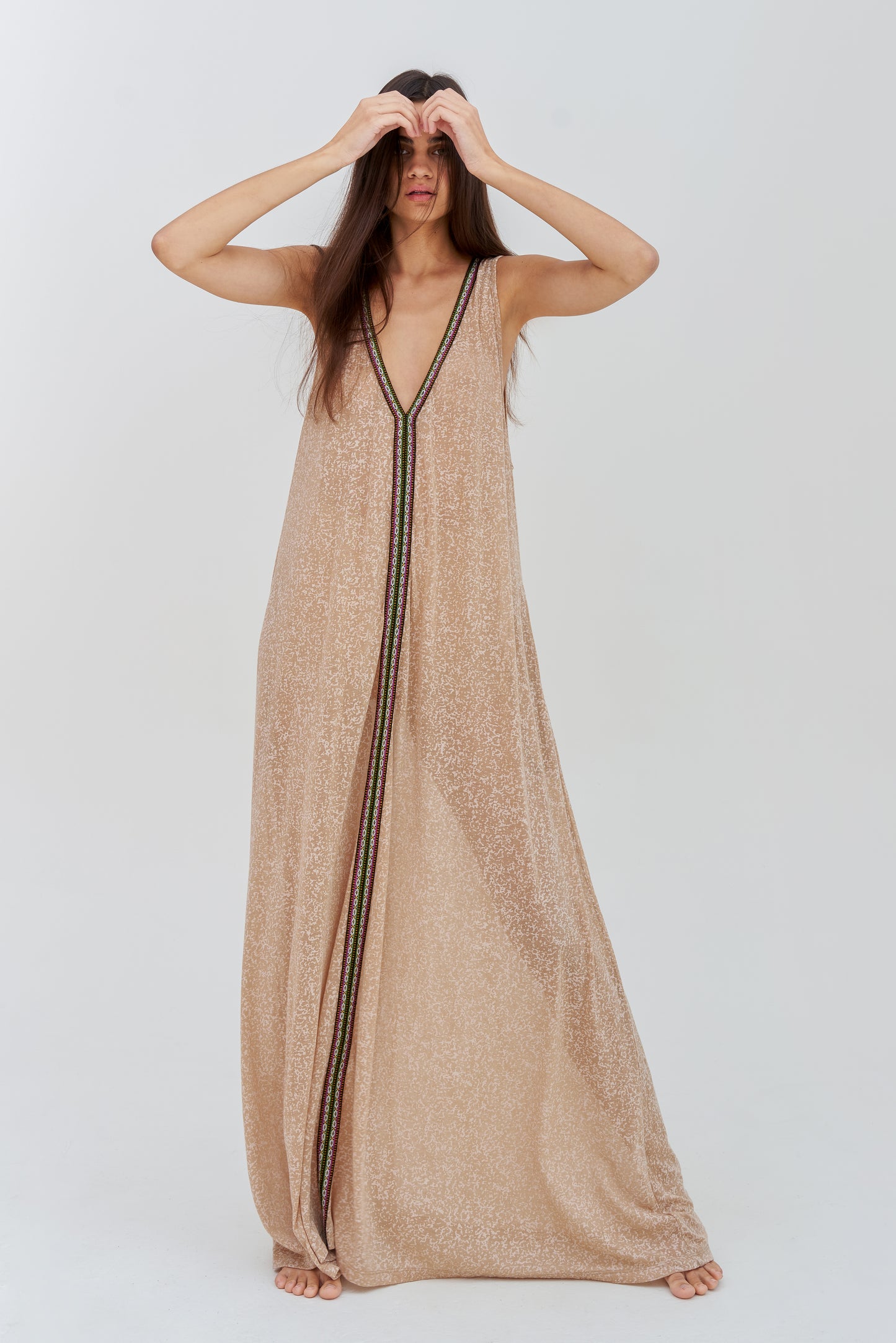 V-Neck Flare Tank Maxi Dress