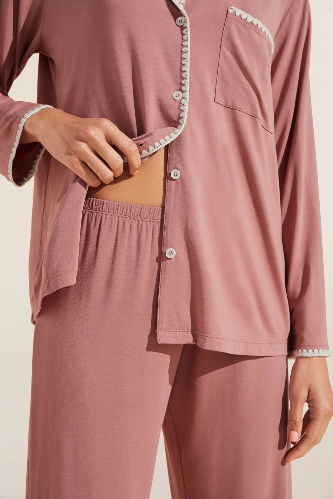 Frida Whip Stitch Long PJ Set | Eberjey