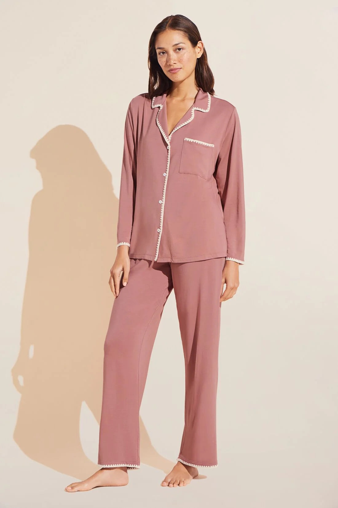 Frida Whip Stitch Long PJ Set | Eberjey