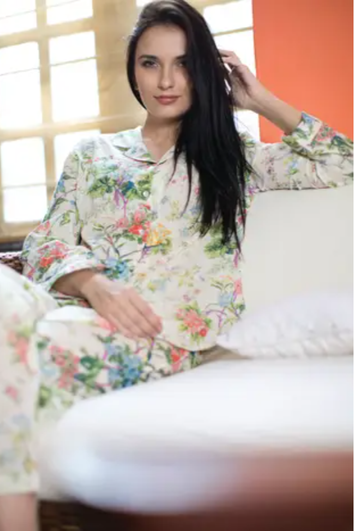 Wispy Weight Indian Cotton Long PJ Set
