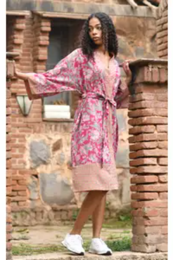 Magenta Hawaiian Kimono