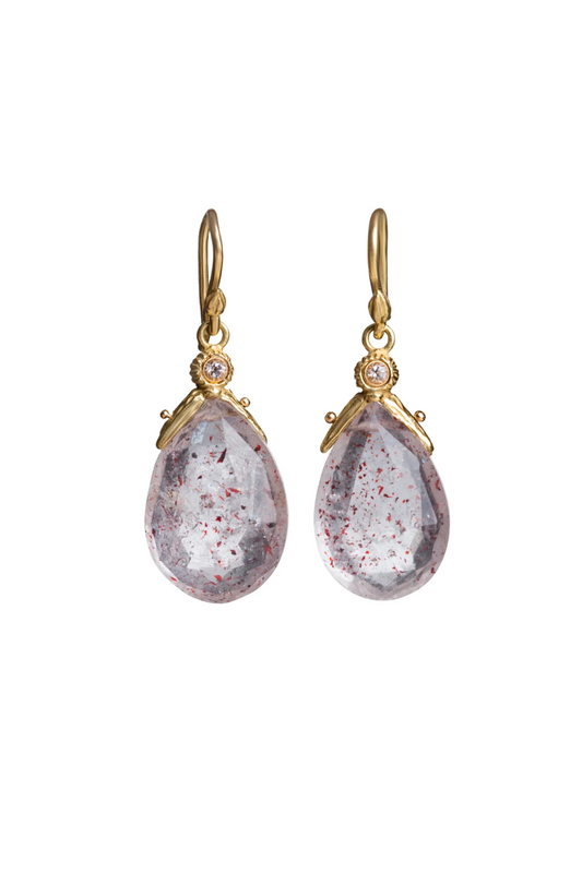 16x11mm Faceted Lepidocrocite 18k Double Seed & Single Seed Earwire | Gabrielle Sanchez