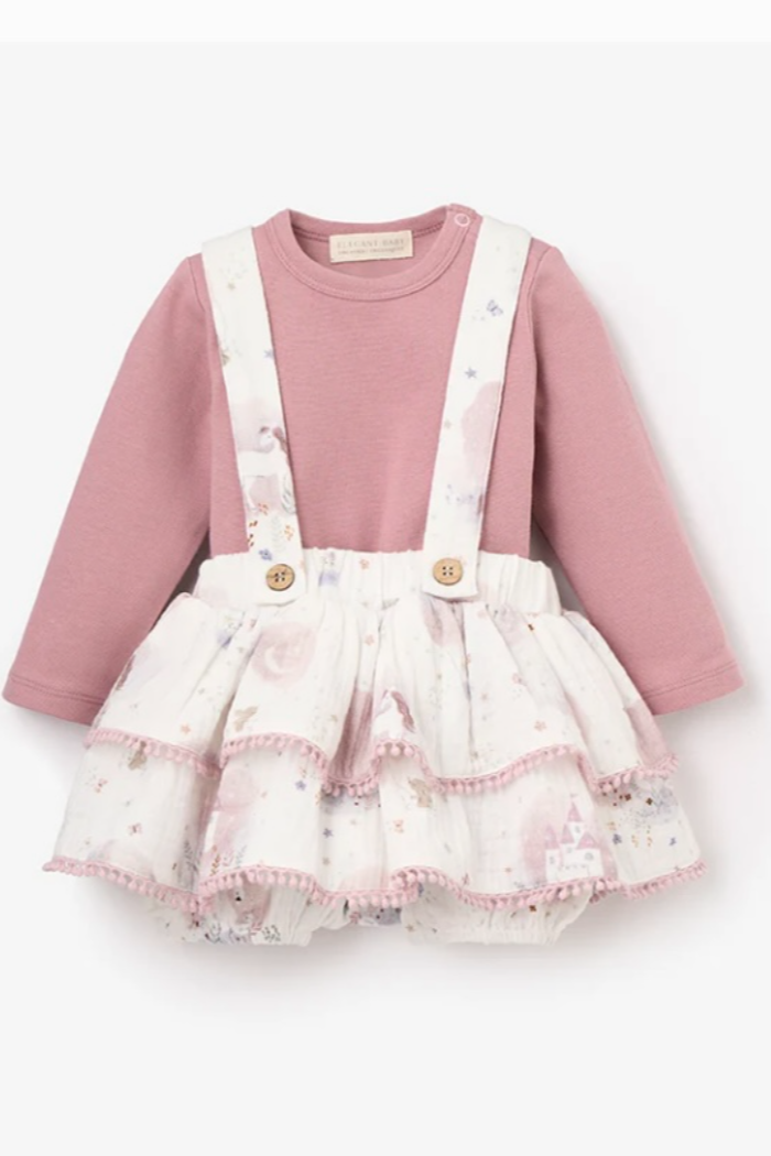 Organic Fairytale Wonderland Bodysuit and Ruffle Bloomer | Elegant Baby