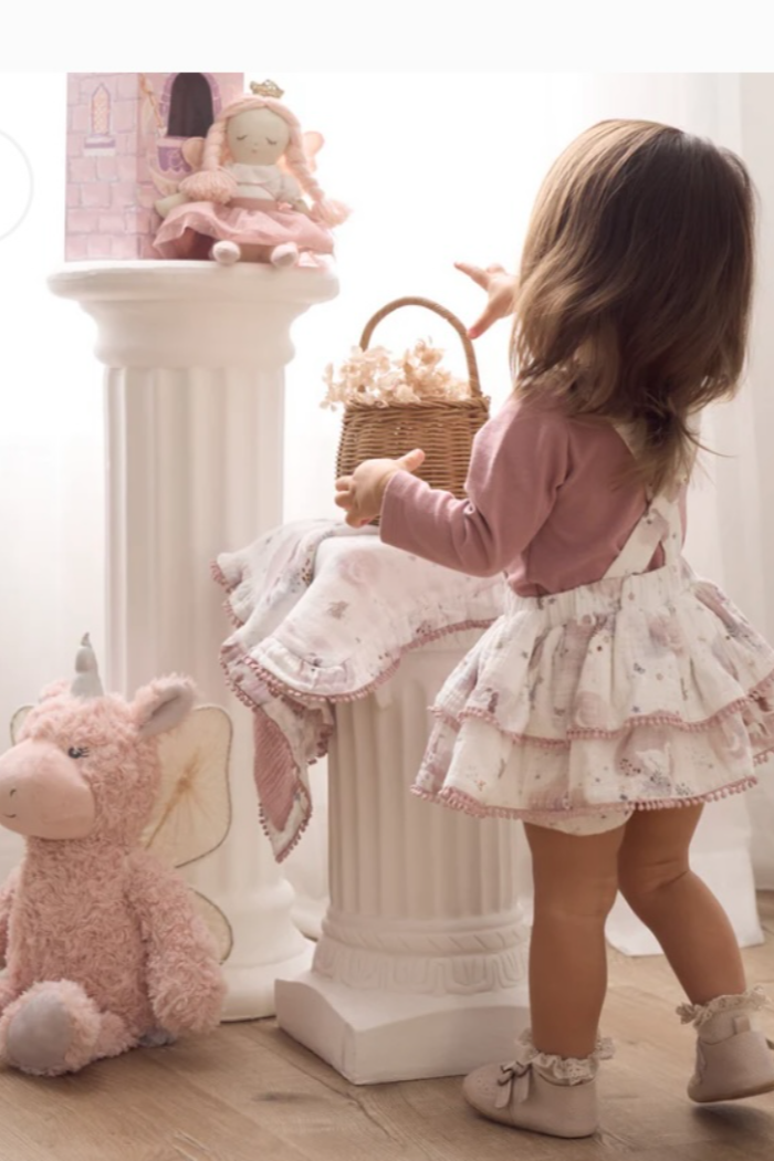 Organic Fairytale Wonderland Bodysuit and Ruffle Bloomer | Elegant Baby