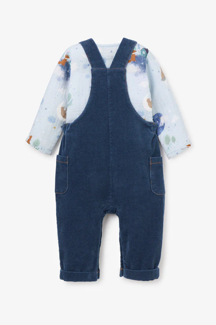 Magical Adventure Print Top and Corduroy Overalls | Elegant Baby