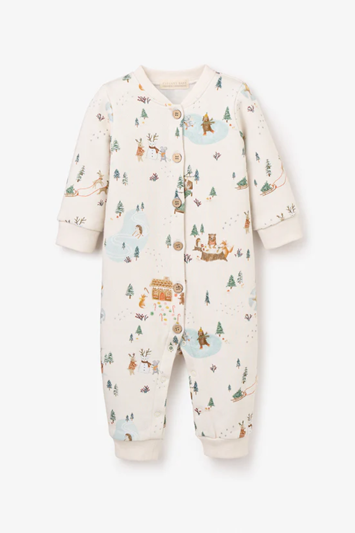 Whimsical Winter Wonderland Fleece Jumpsuit | Elegant Baby
