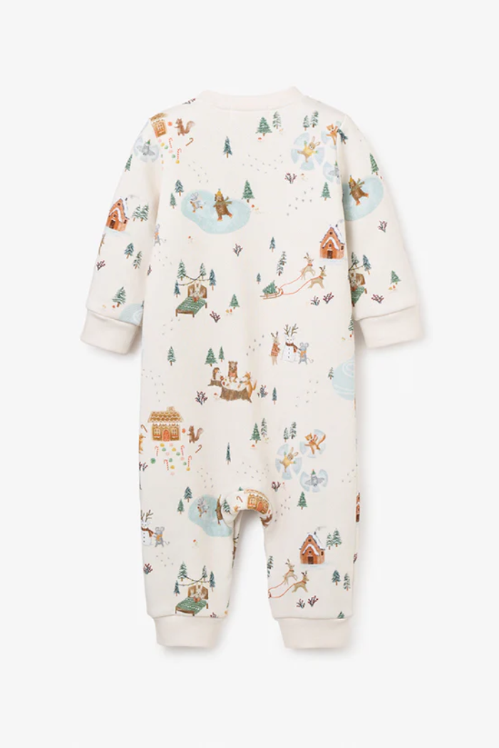 Whimsical Winter Wonderland Fleece Jumpsuit | Elegant Baby