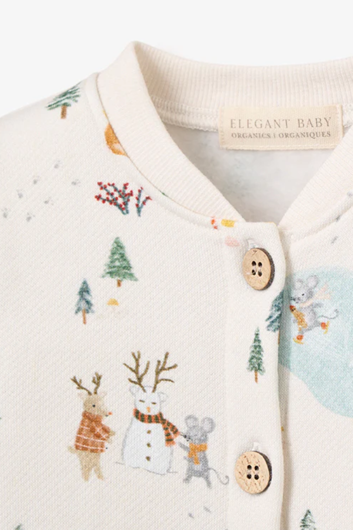Whimsical Winter Wonderland Fleece Jumpsuit | Elegant Baby