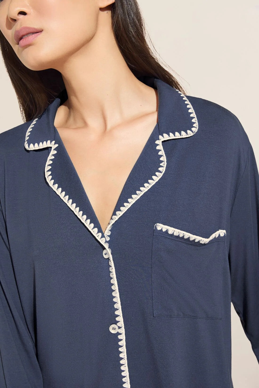Frida Whip Stitch Long PJ Set | Eberjey