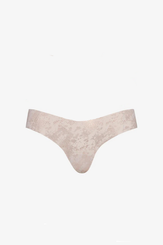Print Thong — Rose Gold Shimmer Snake | Commando