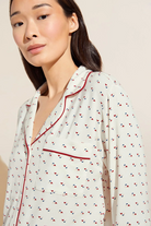 Eberjey Gisele Long PJ Set — Triple Heart detail