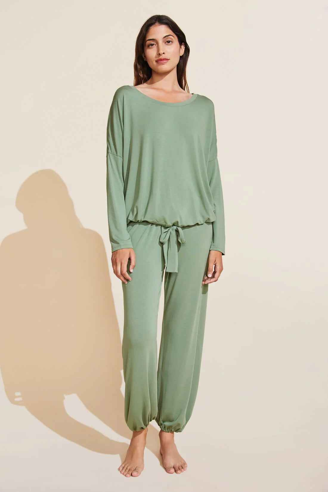 Eberjey Gisele TENCEL Modal Slouchy PJ Set — Mineral Green