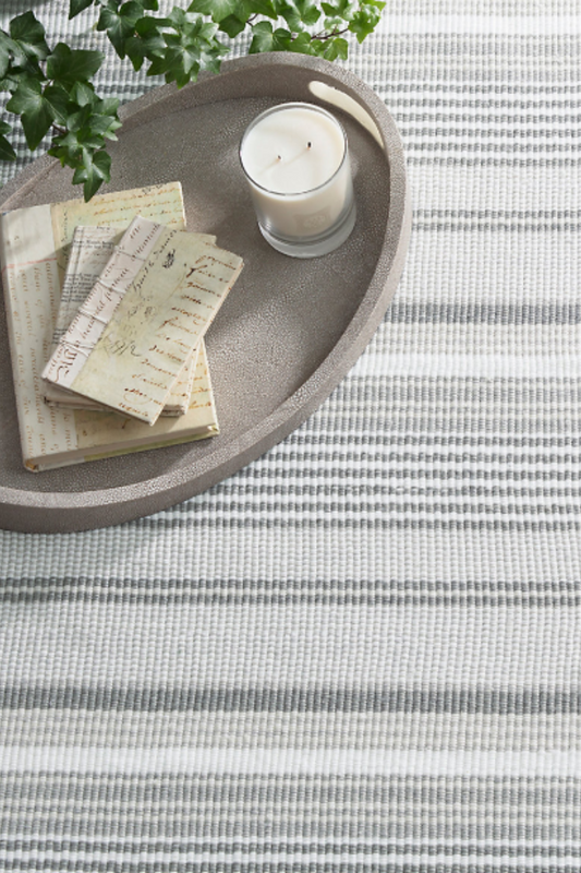 Gradation Ticking Grey Machine Washable Rug 2x3