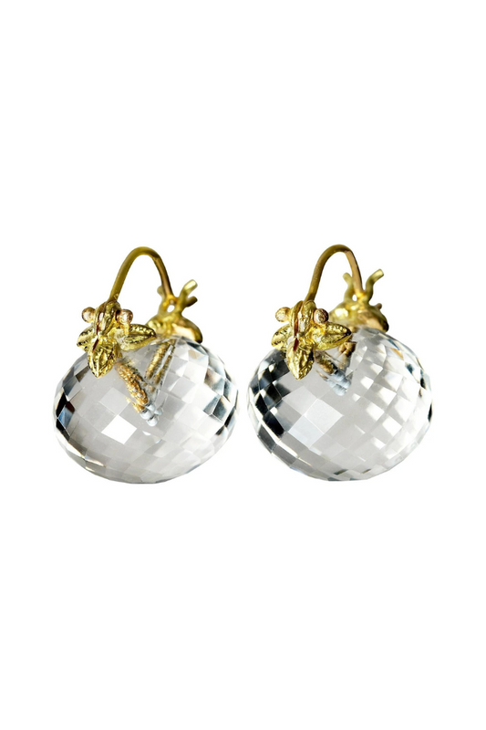 9x11mm Faceted Clear Quartz 18k Baby Flyer Earring | Gabrielle Sanchez