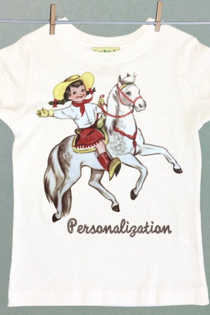 Acme Baby | "Sun Valley" Cowgirl and Horse Girl's Organic Cotton T-Shirt