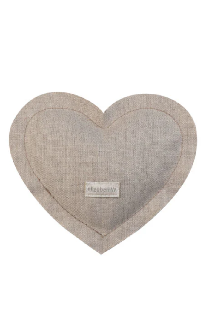 Elizabeth W  Lavender Heart Sachet Natural linen