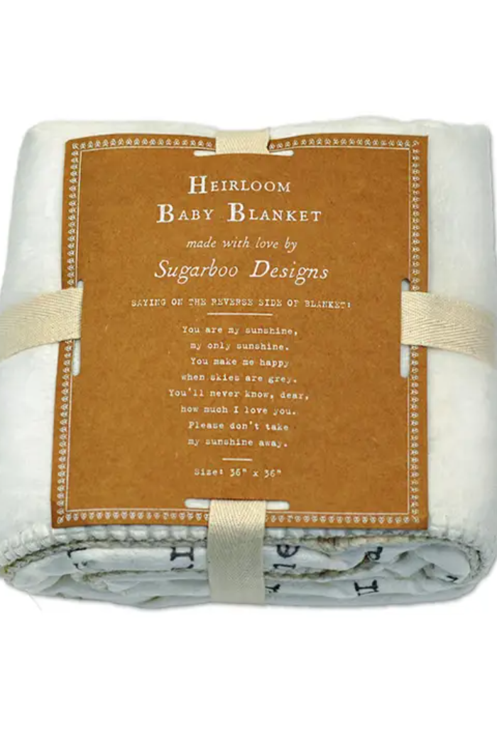 You Are My Sunshine Heirloom Baby Blanket 36" X 36"